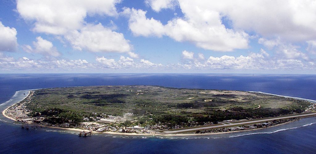 NAURU, NAURU:  The barren and bankrupt island state of the Republic of Nauru awaits the arrival of 521 mainly Afghan refugees, 11 September 2001 which have been refused entry into Australia.  The 25-square-kilometers of land encompassing Nauru has been devastated by phosphate mining which once made the Micronesian Nauruans the second wealthiest people per capita on earth.          AFP PHOTO/Torsten BLACKWOOD (Photo credit should read TORSTEN BLACKWOOD/AFP/Getty Images)